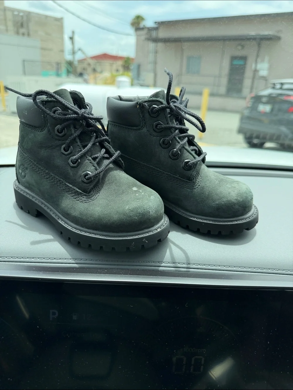 Timberland Kids Dark Green Lace-Up Suede Boots